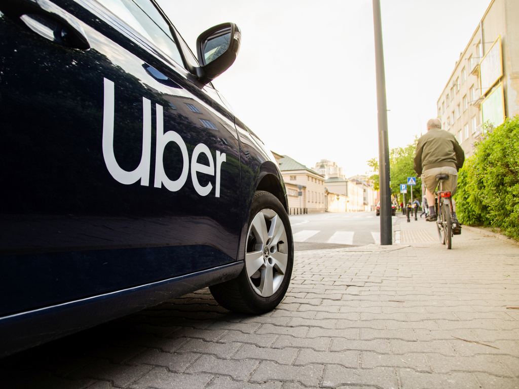 Uber driver waiting for a passenger